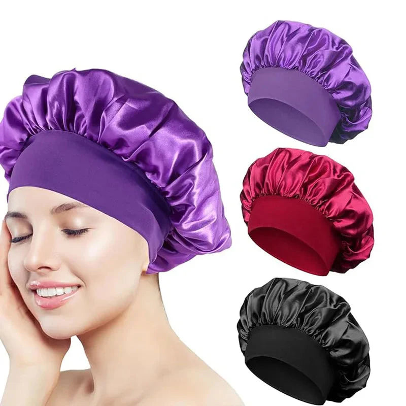 Women’s Satin Sleep Bonnet – Silk Hair Bonnet Wide Band