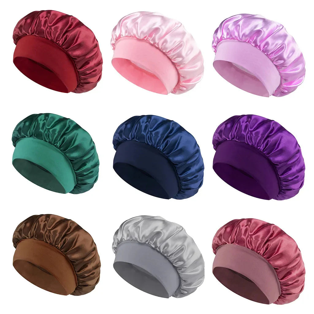 Women’s Satin Sleep Bonnet – Silk Hair Bonnet Wide Band